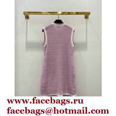 CHANEL 2022 spring summer Cotton Ecru  &  Dark Pink dress